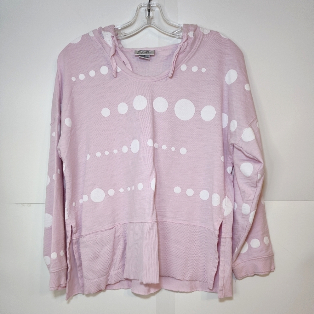 Wild Palms Women's Pink/White Dots Light Weight Hoodie Size (S)